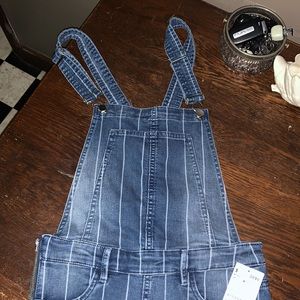 Skinny Striped Overalls • NWT